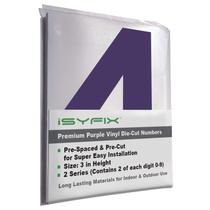 Adesivos de números de vinil iSyfix Purple 7,62 cm, autoadesivos