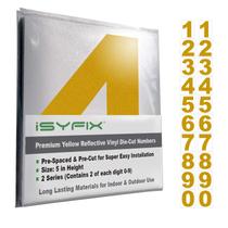 Adesivos de números de vinil iSyfix Reflective Yellow 12,7 cm (2 conjuntos)