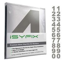 Adesivos de números de vinil iSyfix Silver 12,7 cm, autoadesivos