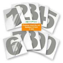 Adesivos de números de vinil iSyfix Silver, autoadesivos de 1,5 polegadas