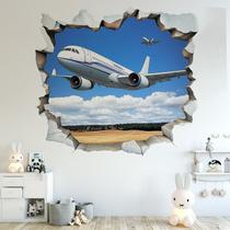 Adesivos de parede 3D Avião quebrado com efeito de parede PVC 50x50cm