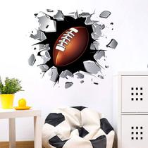 Adesivos de parede 3D Broken Rugby Football Design PVC 381,5x82cm Adesivos de parede 3D Broken Rugby Football Design PVC 381,5x82cm