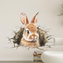 Adesivos de parede 3D Bunny Rabbit PVC autoadesivos 30x40cm Adesivos de parede 3D Bunny Rabbit PVC autoadesivos 30x40cm