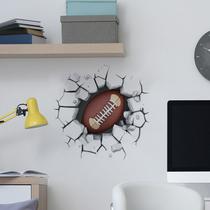Adesivos de parede 3D Football Broken Wall Effect PVC 25x30cm Adesivos de parede 3D Football Broken Wall Effect PVC 25x30cm
