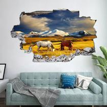 Adesivos de parede 3D Horse Running Realistic Landscape 60x40cm