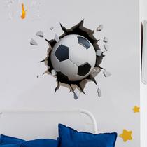Adesivos de parede 3D Soccer, adesivos de papel de parede removíveis, 54x55cm
