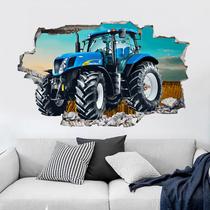Adesivos de parede 3D Tractor Farm Vehicle Broken Wall Design