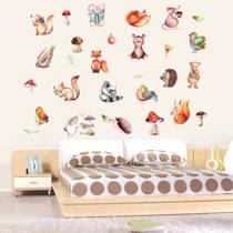 Adesivos de parede Animal Squirrel Fox Rabbit Mushroom PVC 30x90cm