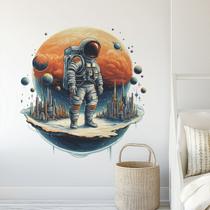 Adesivos de parede Astronaut Space Planet PVC, folhas de 30x60cm