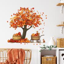 Adesivos de parede Autumn Harvest Cartoon Squirrel Pumpkin T