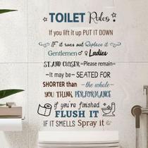 Adesivos de parede Bathroom Toilet Rules Funny Quote PVC 30x30cm