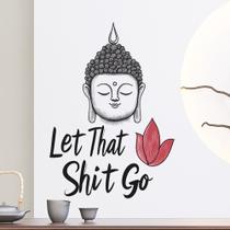 Adesivos de parede Buddha Head com citação inspiradora 39x49cm