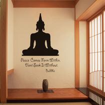 Adesivos de parede Buddha Inspirational Quote Peace 44x65cm PVC