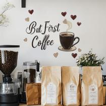 Adesivos de parede But First Coffee Coffee Coffee em PVC 20x30cm