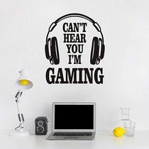 Adesivos de parede Can't Hear You I'm Gaming Cartoon Headset