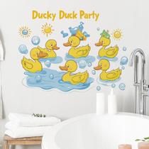 Adesivos de parede Cartoon Duck Cute Yellow Duckling PVC 30x60cm