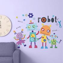 Adesivos de parede Cartoon Robot PVC Cute Alien Robots 29,5 x 29,5 cm