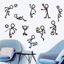 Adesivos de parede Cartoon Stickman Soccer PVC 45x57cm removíveis