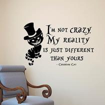 Adesivos de parede Cheshire Cat Quote PVC 22x40cm autoadesivos