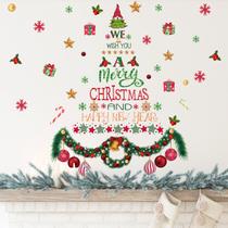 Adesivos de parede Christmas Tree Quote Garland Baubles Stars Adesivos de parede Christmas Tree Quote Garland Baubles Stars