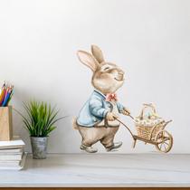 Adesivos de parede Coelhinho dos desenhos animados com cesta de ovos de Páscoa em PVC Adesivos de parede Coelhinho dos desenhos animados com cesta de ovos de Páscoa em PVC