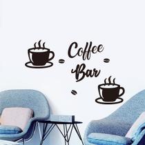 Adesivos de parede Coffee Bar Xícara de café e feijão PVC 25x82cm Adesivos de parede Coffee Bar Xícara de café e feijão PVC 25x82cm