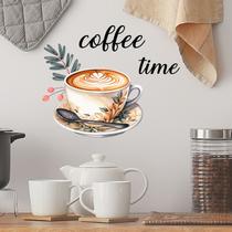 Adesivos de parede Coffee Time Coffee Cup PVC 30x29cm