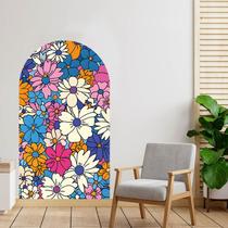 Adesivos de parede coloridos em forma de arco floral, papel de parede, PVC