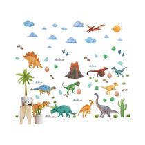 Adesivos de Parede com Alfabeto de Dinossauros - Decoração para Quarto Infantil