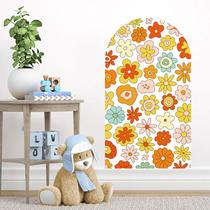 Adesivos de parede com design de desenho animado em forma de arco floral colorido Adesivos de parede com design de desenho animado em forma de arco floral colorido