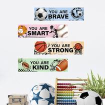 Adesivos de parede com tema esportivo em PVC 4 folhas 32x39,5 cm Adesivos de parede com tema esportivo em PVC 4 folhas 32x39,5 cm