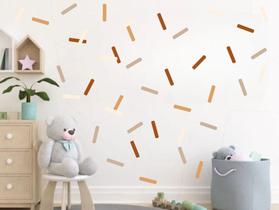 Adesivos de parede confetes boho decoração