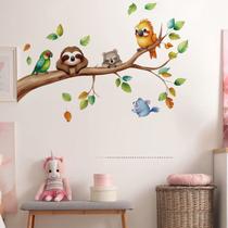 Adesivos de parede Creative Animal Tree Branch Cartoon Birds
