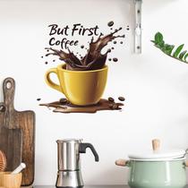 Adesivos de parede Creative But First Coffee Yellow Coffee Adesivos de parede Creative But First Coffee Yellow Coffee