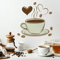 Adesivos de parede Creative Coffee Cup Cartoon Love Hearts 30x30cm Adesivos de parede Creative Coffee Cup Cartoon Love Hearts 30x30cm