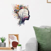 Adesivos de parede Creative Human Brain Tree Abstract Art 40x30cm