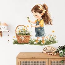 Adesivos de parede Dandelion Girl Decalque removível de PVC 37x39cm Adesivos de parede Dandelion Girl Decalque removível de PVC 37x39cm