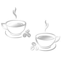 Adesivos De Parede De Espelho De Xícara De Café Acrílico 2 Peças Autoadesivas Decoração DIY Para