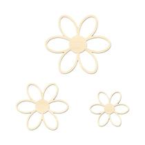 Adesivos De Parede De Madeira Reutilizáveis Em Forma De Margarida 5 Peças Design Floral DIY