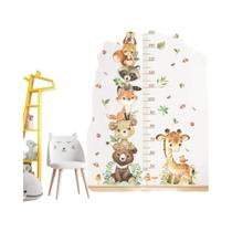 Adesivos De Parede De Régua De Altura De Animais Em Desenho Animado Para Quarto Infantil, PVC