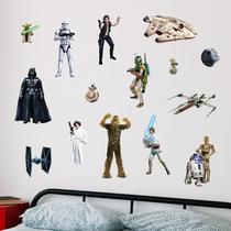 Adesivos de Parede de Vinil Removíveis Star Wars Wall Palz 17 Peças