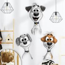 Adesivos de parede Decalques de arte de parede de PVC removíveis para cães de desenho animado Adesivos de parede Decalques de arte de parede de PVC removíveis para cães de desenho animado