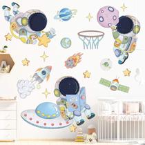 Adesivos de parede DILIBRA Astronaut Planet Space Walk para crianças Adesivos de parede DILIBRA Astronaut Planet Space Walk para crianças