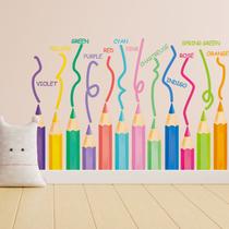 Adesivos de parede educativos para crianças com design de lápis