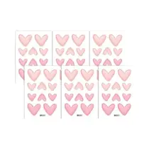 Adesivos De Parede Em Forma De Coração Rosa Suave 60 Peças Impermeáveis Removíveis Em PVC Para Adesivos De Parede Em Forma De Coração Rosa Suave 60 Peças Impermeáveis Removíveis Em PVC Para