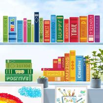 Adesivos de parede, estante colorida, citação inspiradora, PVC
