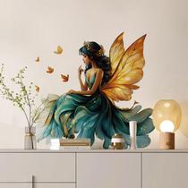 Adesivos de parede Fairy Butterfly Girl PVC 30x30cm para meninas