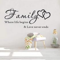 Adesivos de parede Family Love Heart PVC Inspirational Quote