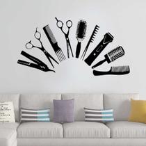 Adesivos de parede, ferramentas de cabeleireiro, tesouras, pentes, escova, PVC Adesivos de parede, ferramentas de cabeleireiro, tesouras, pentes, escova, PVC