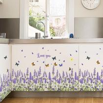 Adesivos de parede Flor de lavanda com borboletas Love You 60x105cm